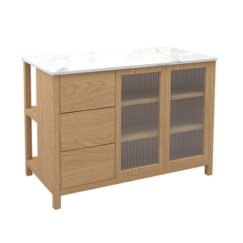 Traditional Stationary Kitchen Island table Wood Kitchen Island table with Drawer