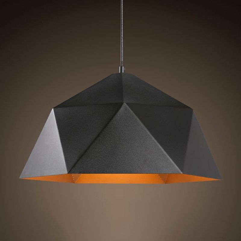 Ciotola illuminazione appesa in stile industriale metallo 1 lampada a sospensione leggera per letto