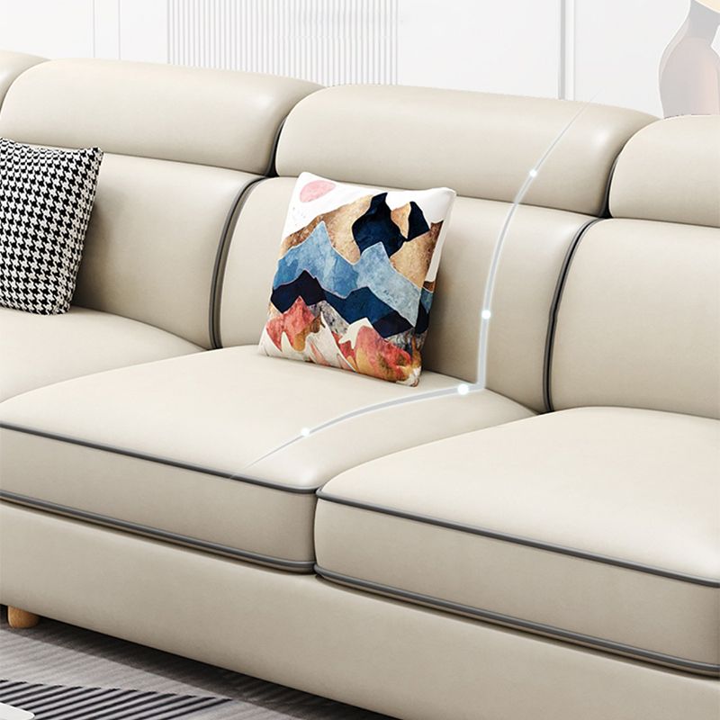 130.7" Pillow Top Arm Sectionals, Scandinavian Natural Leg Sectional Set