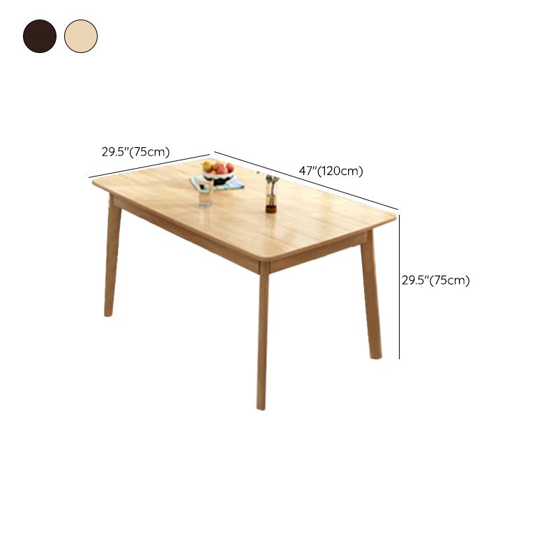 Rubberwood Dining Table Modern Rectangle Dining Table for Kitchen