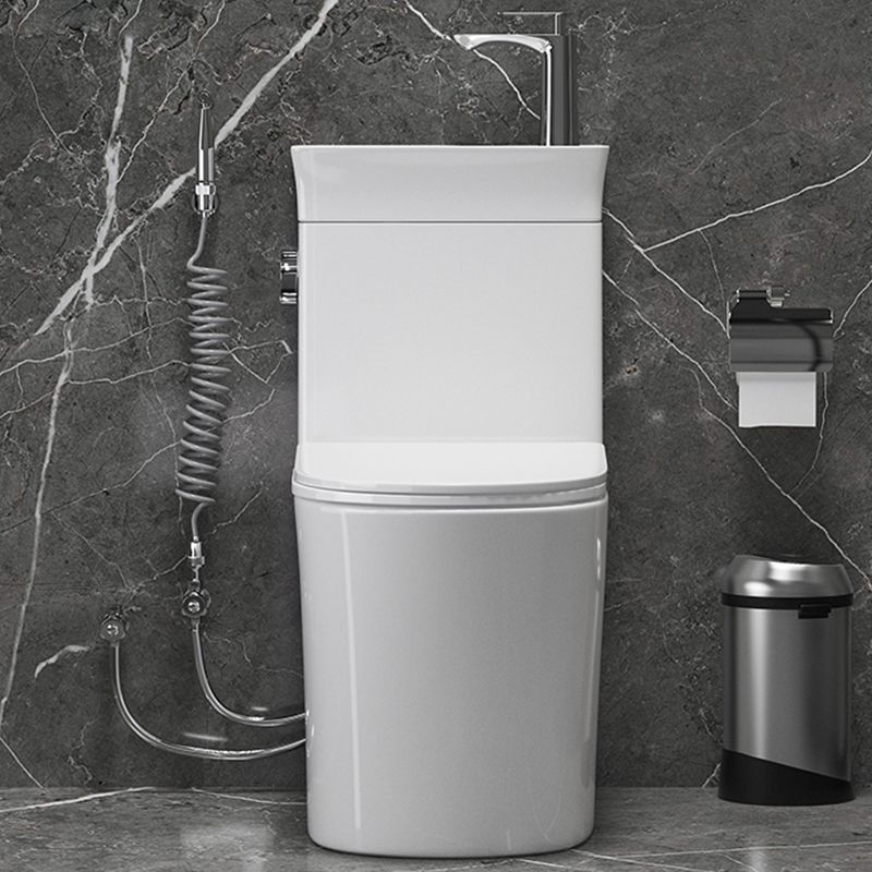 Modern White Ceramic Flush Toilet Floor Mounted Urine Toilet with Seat for Washroom