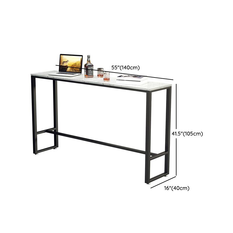 1/3/5 Pieces Modern Rectangle Sintered Stone Counter Table with High Stools