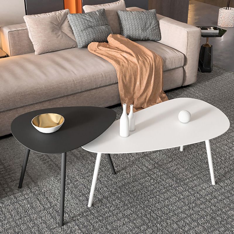 3 Legs Base Metal Black/white Base White/black Free Shape Coffee Table
