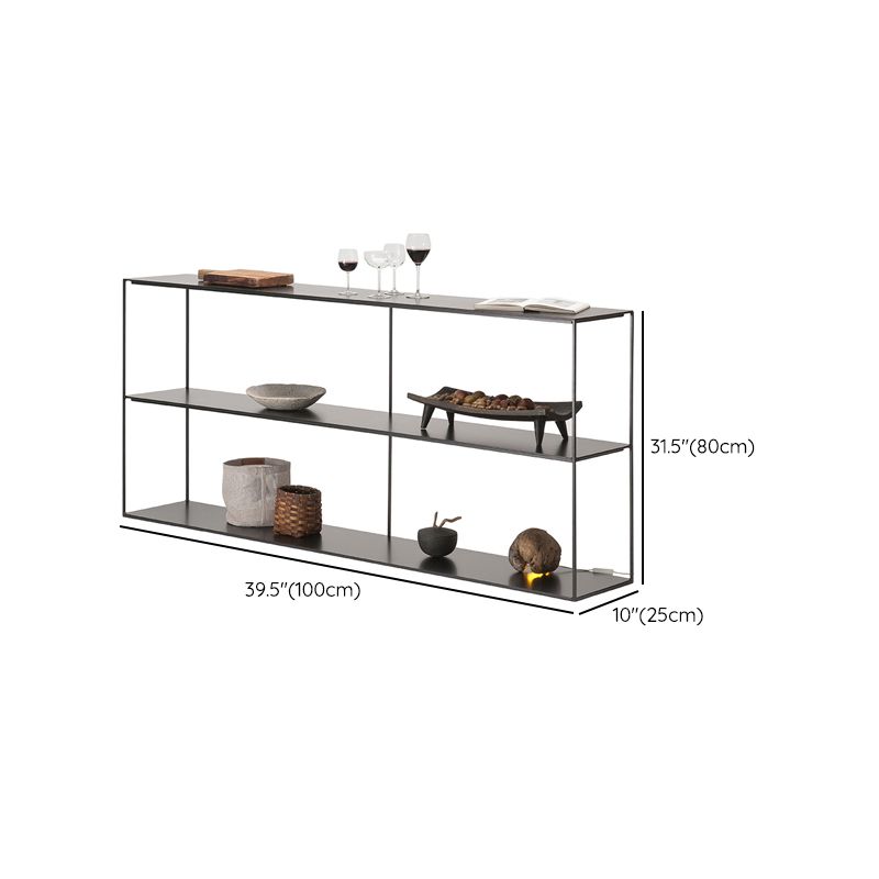 Modern Rectangular Console Table Metal Console Sofa Table in White/Black