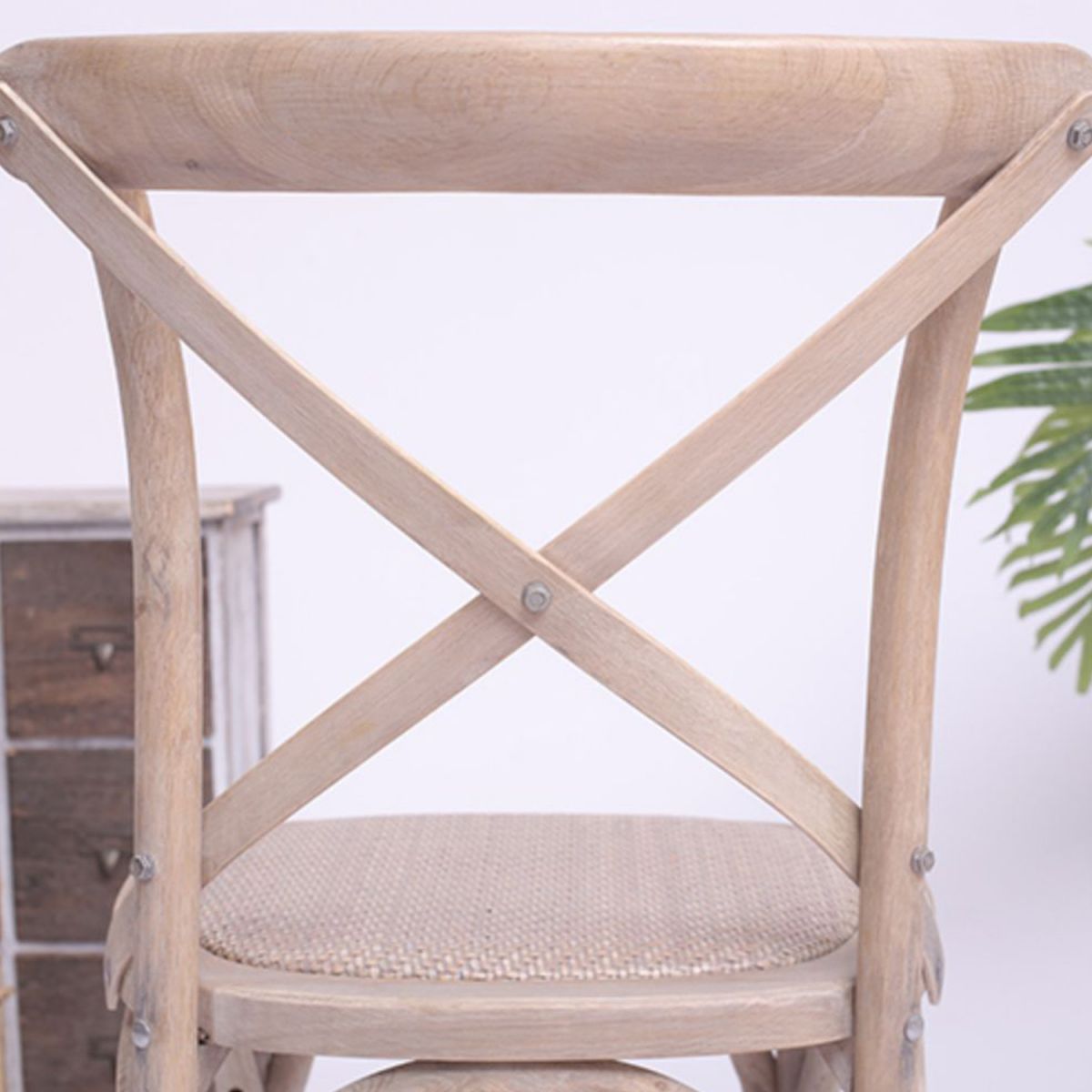 Solid Wood Traditional Dining Room Chair Matte Finish Cross Back Side Chair