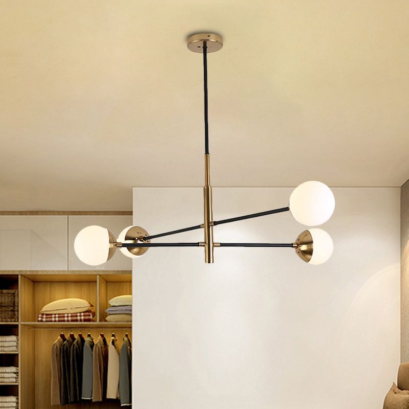 Metal Stacked Chandelier with Glass Modo Living Room Simple Style Pendant Light in Gold