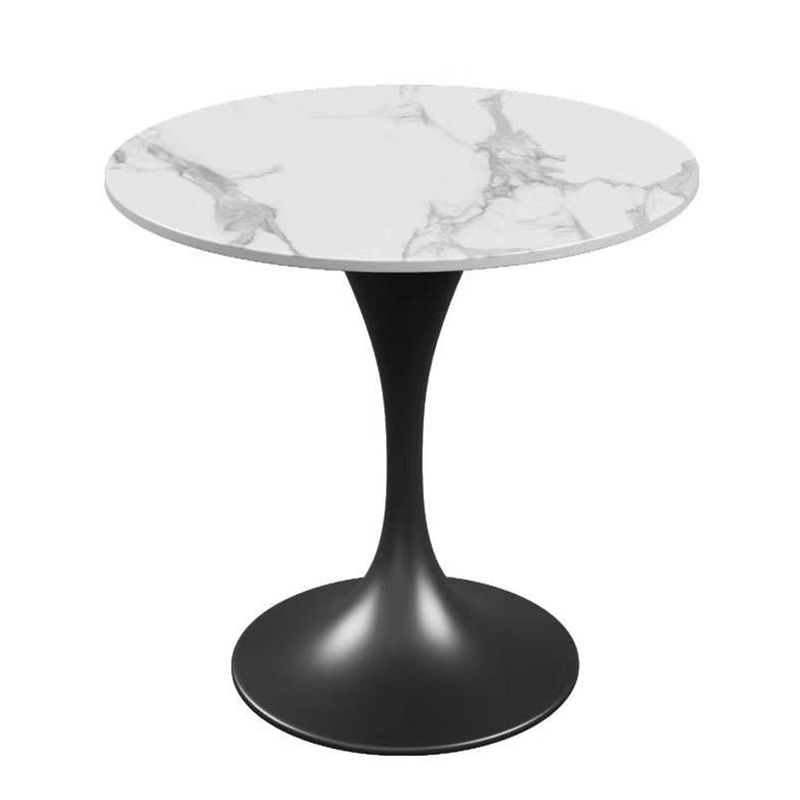 White Stone Dinette Set with Metal Base 1/3/4/5 Pieces Modern Round Table Set