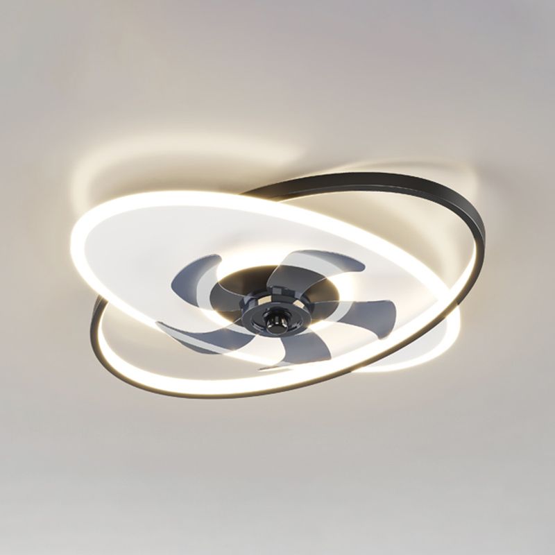 Modern Geometry Shape Ceiling Fan Lamps Metal 3 Light Ceiling Fan Lighting for Bedroom
