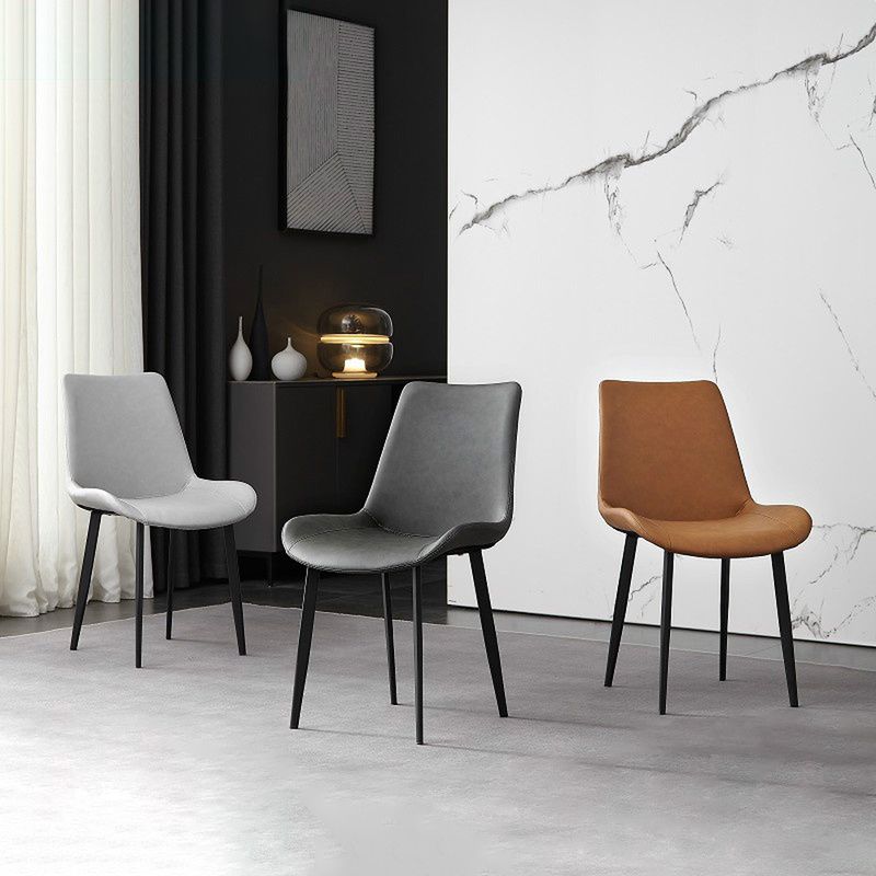 Silla de metal de estilo industrial, sillas auxiliares de comedor con respaldo sólido de cocina (juego de 2)