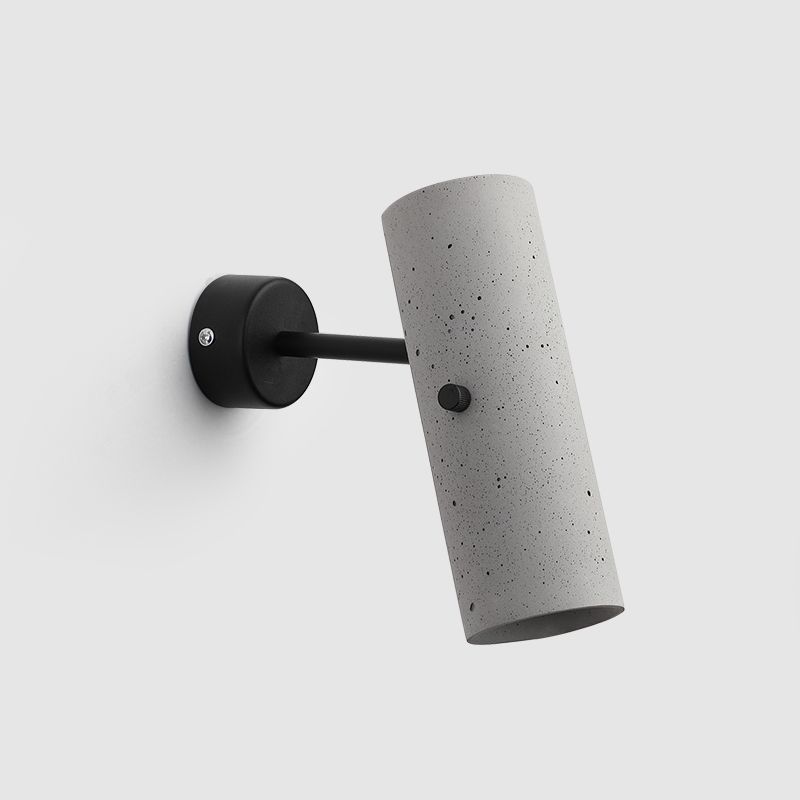 Luces de apliques de cilindro modernos Cemento Cemento de 1 luces de iluminación de pared para el baño