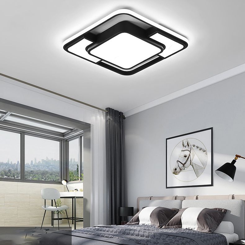 Geometrische zwarte led-inbouwarmatuur acryl moderne stijl 1-lichts inbouwlamp
