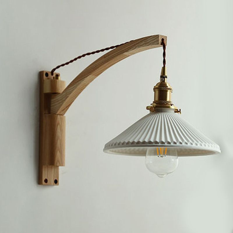 Adjustable Modern Cone Wall Sconces Ceramic 1-Light Wall Lamp
