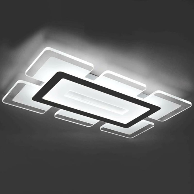 Clear Extra-Thin Rectangular Flush Light Modern Style Acrylic LED Flush Ceiling Light Fixture