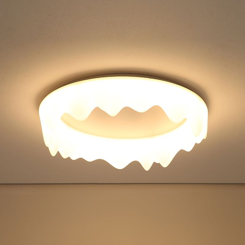 White Modern Flush Mounted Ceiling Lights LED Flush Mount Lighting for Living Room