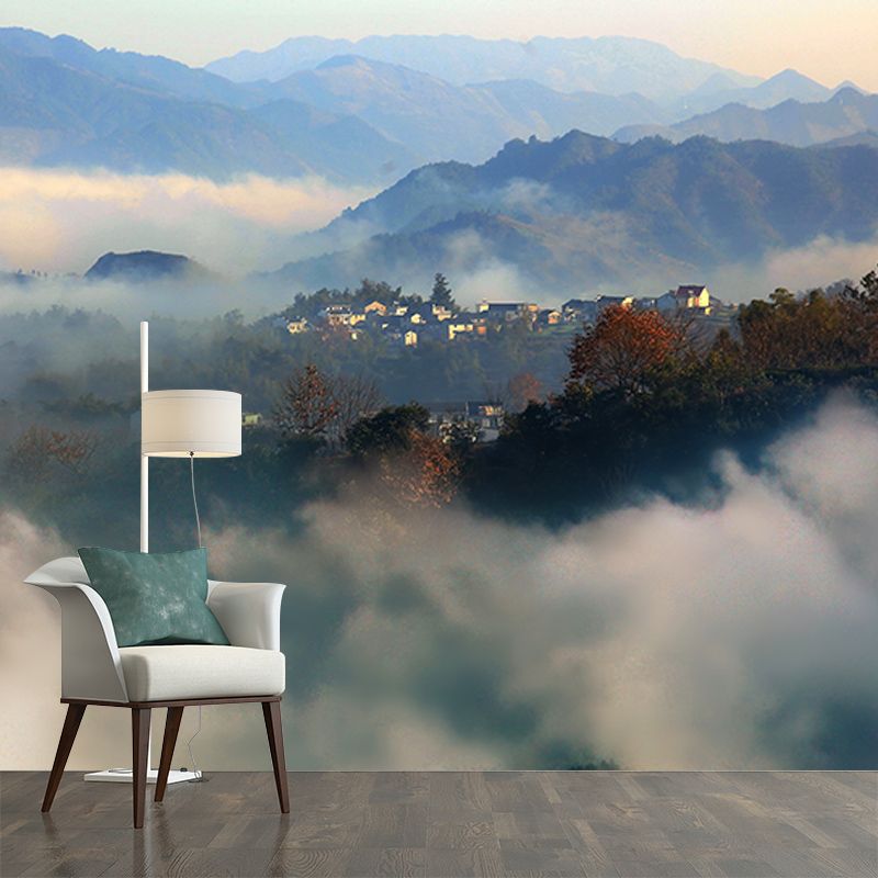 Modern Style Wall Mural Wallpaper Village Sitting Room Wall Mural