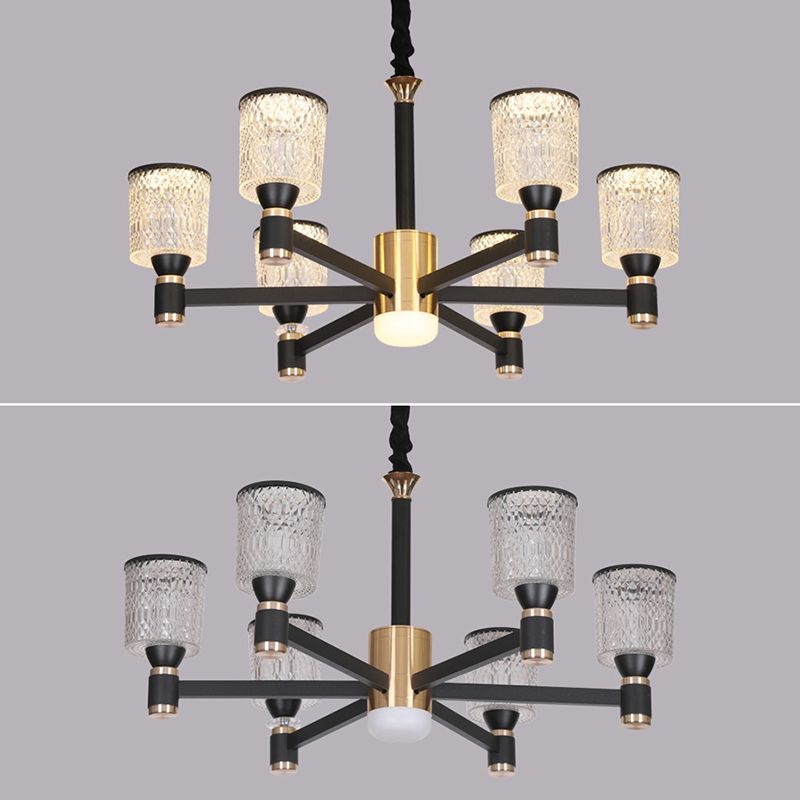 Postmodern Simplicity Cylinder Ceiling Chandelier Acrylic Hanging Light for Living Room