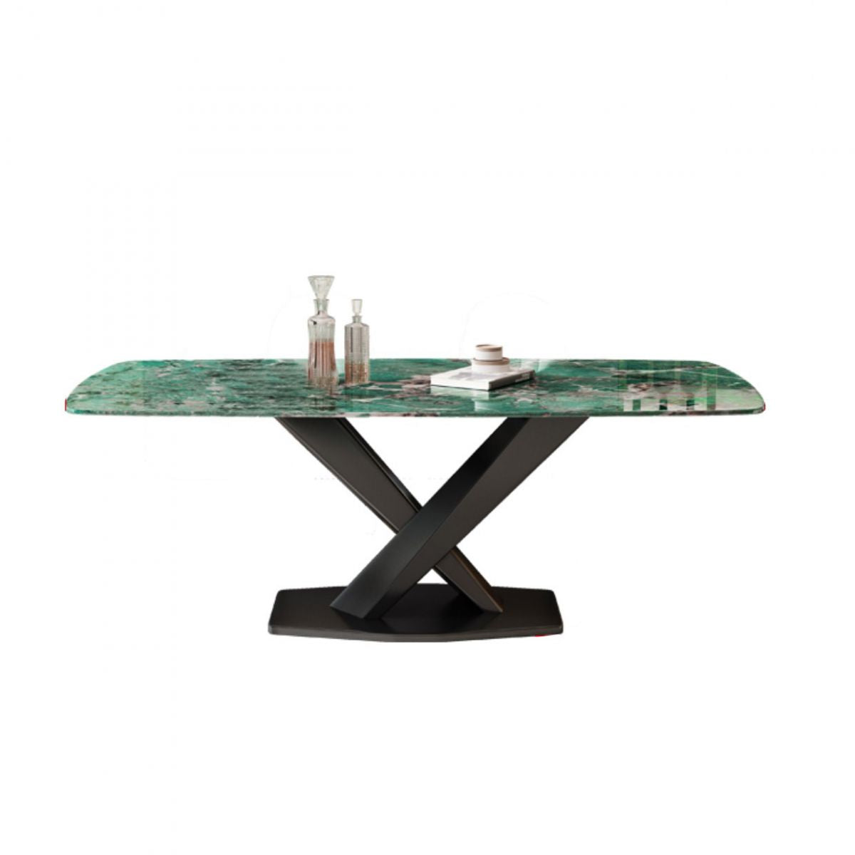 Stone and Metal Dining Room Table Modern Rectangle Dining Site Table