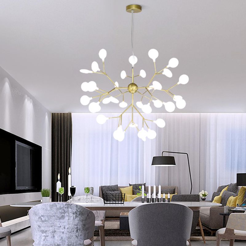 Metal Unique Shape Chandelier Light Modern Style Multi Light Hanging Lamp for Bedroom
