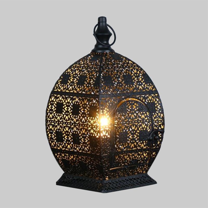 5 "/6,5" breit 1 Kopf Candlestick Light Antiqued aus Metall Nachttischlampe in Schwarz