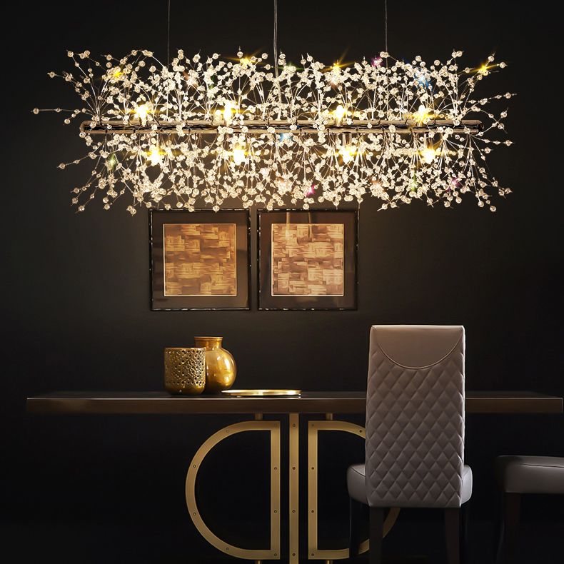 Luce a ciondolo di Crystal Island di ramificazione Modern Dining Room Isola lampade