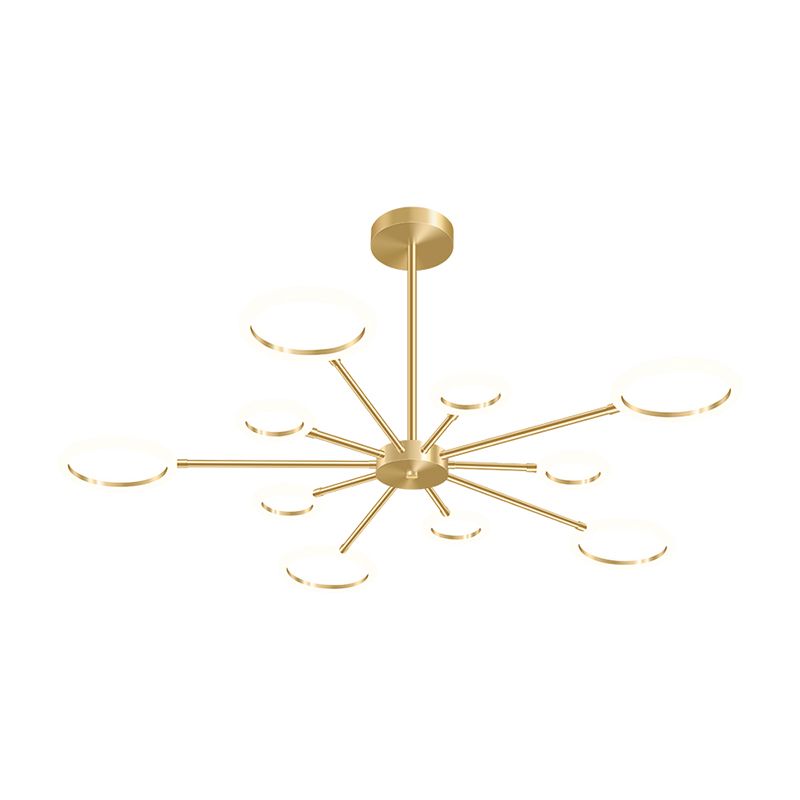 Acrylic Gold LED Pendant Light in Modern Artistic Style Lacquered Metal Chandelier for Living Room