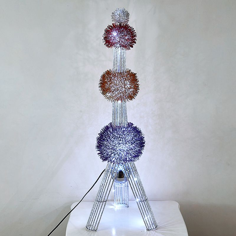 Lámpara de aluminio LED de luz de piso de trípode de trípode decorativo en color azul-color-amarillo