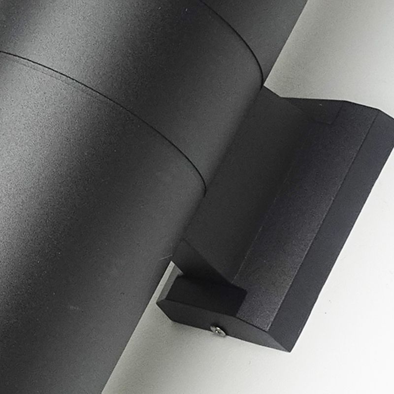 2 Light Cylindrical Wall Sconce Modern Style Metal Wall Lighting for Outdoor