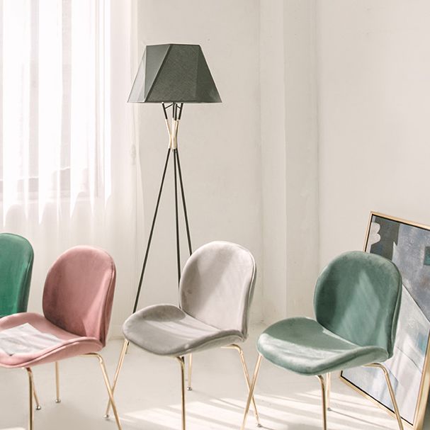 Chaise de salle à manger de Style Glam nordique, sans accoudoirs, avec pieds en métal