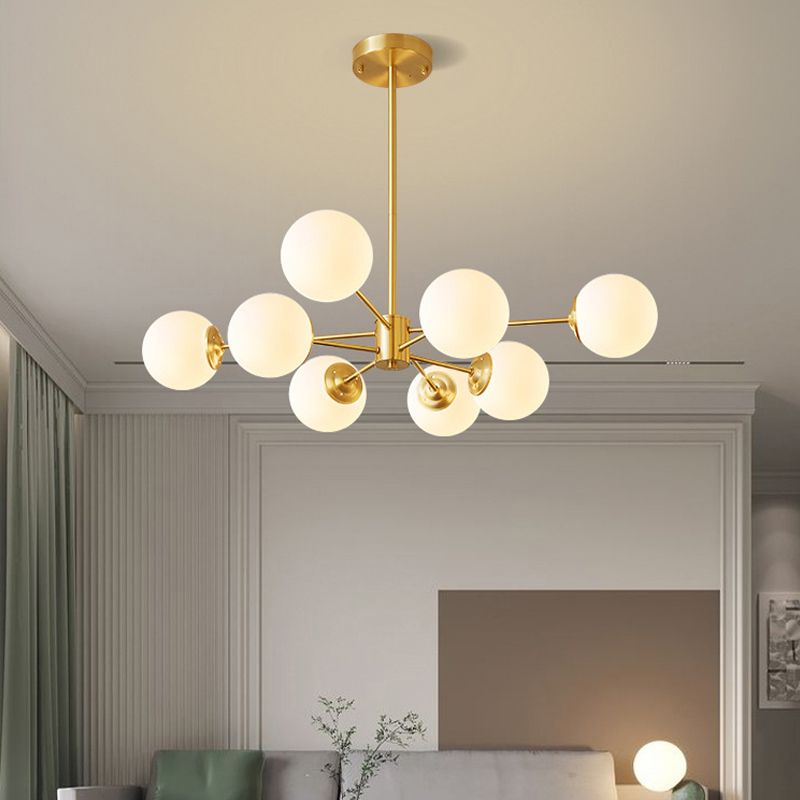 Moderne stijl wit glas kroonluchter verlichting multi -lights bol plafond hanglamp