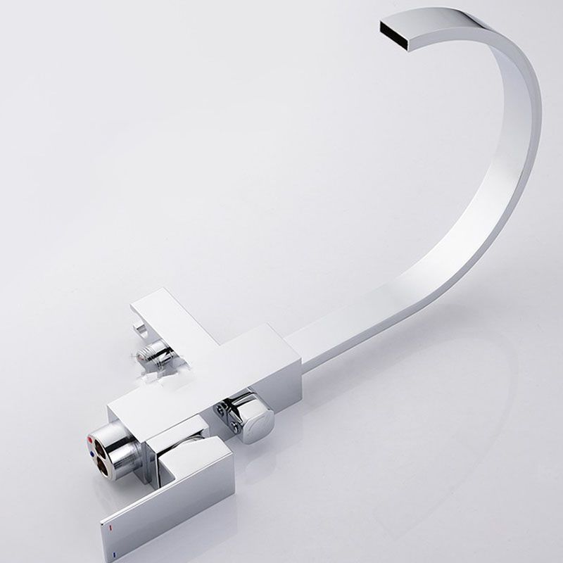 Modern Faucet Free Standing Rod Handle Tube Handheld Shower Head Bathtub Faucet