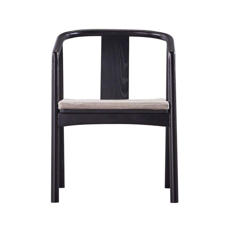Sillas de madera de fresno de estilo tradicional, silla con brazo trasero de listón para comedor