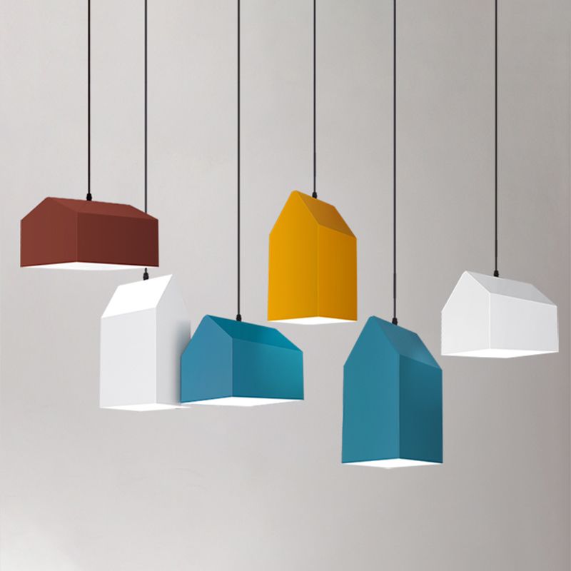 1 Light Unique Hanging Pendant Modern Macaron Style Glass Hanging Lighting for Bedroom