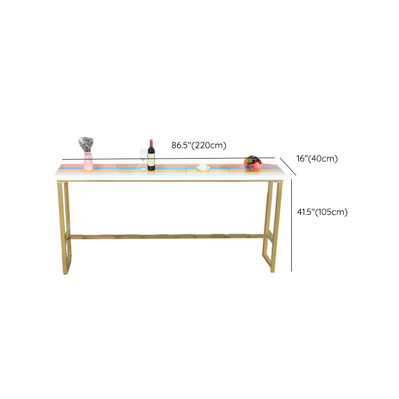 Modern Bar Height Table Solid Wood Top Bistro Bar Table with Metal Base