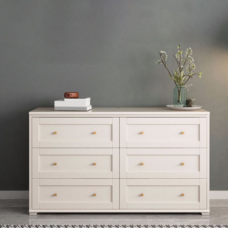 Glam Solid Wood Storage Chest Home Chest in White with Drawers