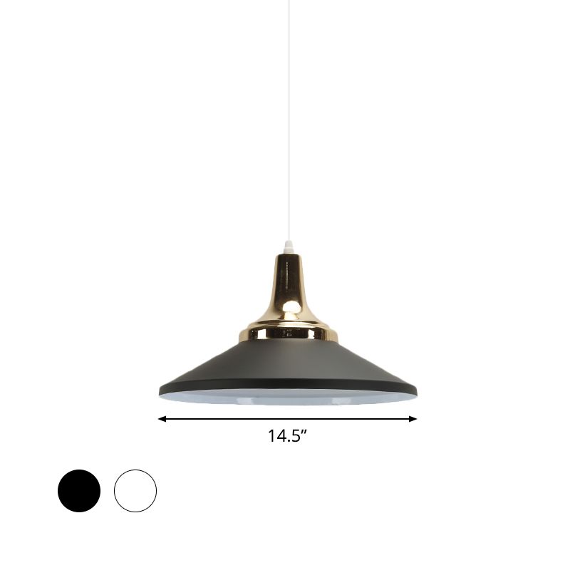 Luz de colgante de cono poco profundo contemporáneo Una lámpara de colgante de aluminio ligero para cocina del hotel