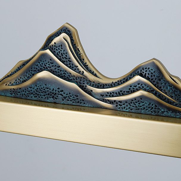 Chinese Luxurious Gold LED Island Pendant Lighting Metal Linear Island Ceiling Light for Tearoom