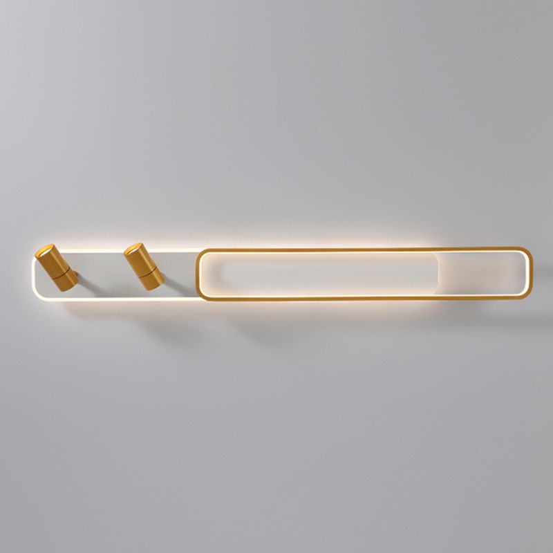 Lámpara de techo de metal de estilo minimalista moderno con montaje semi empotrado LED acrílico rectangular para pasillo