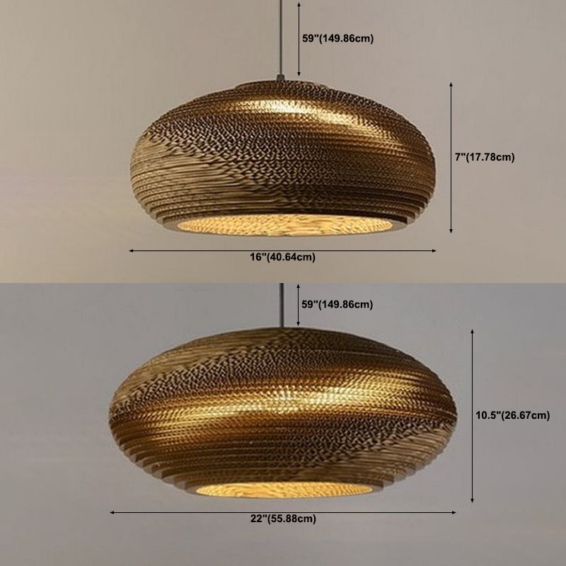 Southeast Asian Style Ceiling Light Honeycomb Cardboard Geometry Pendant Lamp for Bedroom