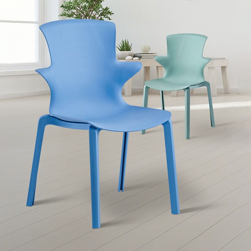 Home Stacking Side Chair Indoor Plastic Wingback Dining Chair