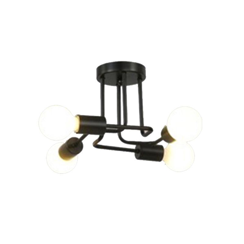 Industrial Starburst Flush Mount Ceiling Light Metal Multiple-Light Flush Light