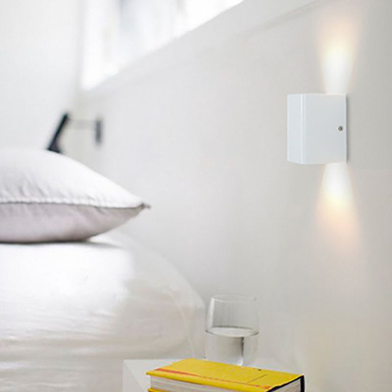 Modern Style Square Shape Wall Light Aluminum 2 Lights Sconces for Bedroom