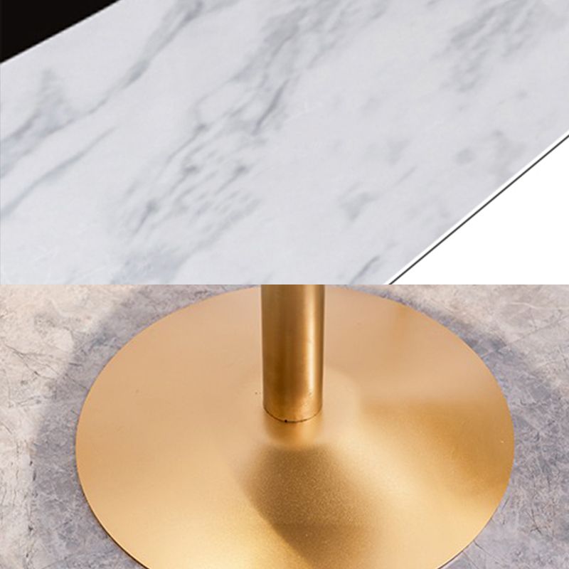 Stone Bar Dining Table Glam Round Bar Table with Pedestal for Dining Room