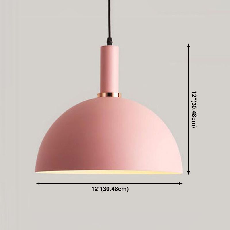 Pendant de style nordique Macaron Light Metal 1 lumière suspendue Lumière pour le chevet