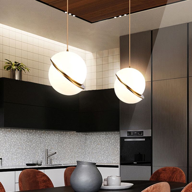 Pendante intérieure minimaliste, Éclairage pendentif en acrylique à 1 lumière