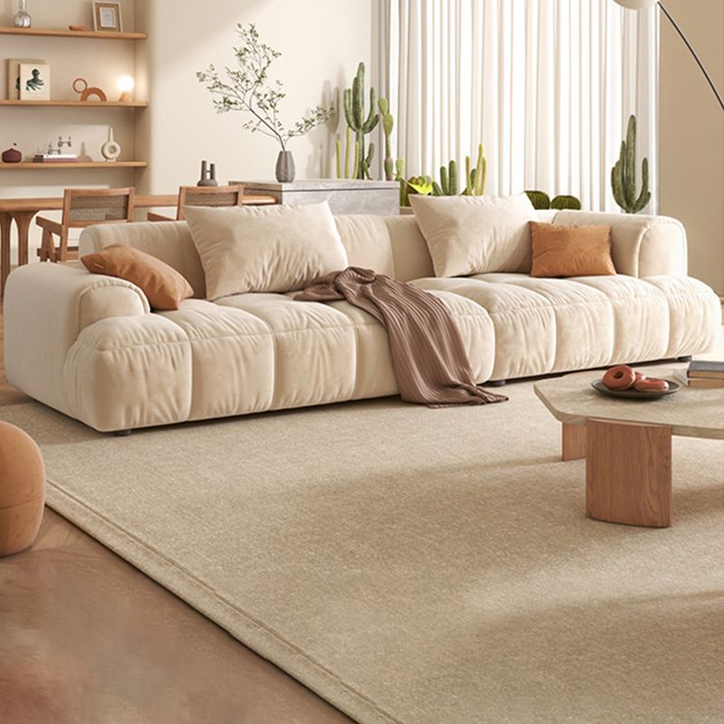 Modern Style Sofa Embedded Armrest Cushion Back Flannelette Material Sofa Bed
