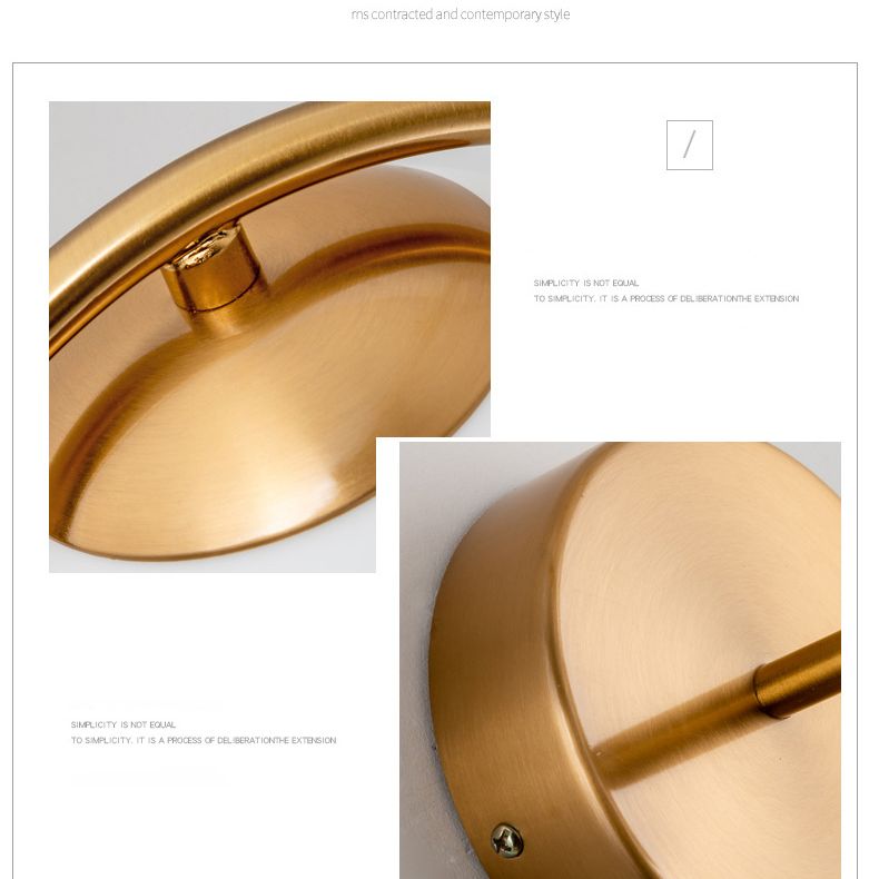 Nordic Minimalist Glass Wall Lamp Milky Glass Metal Base