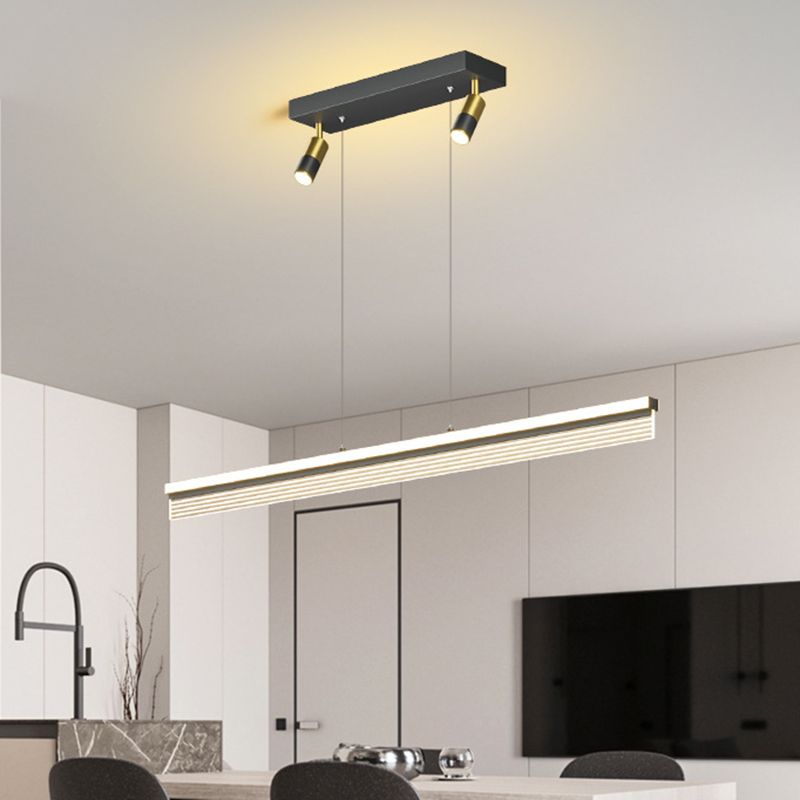 Rectangular Acrylic Island Lighting Simple Style LED Suspension Light with Spotlight