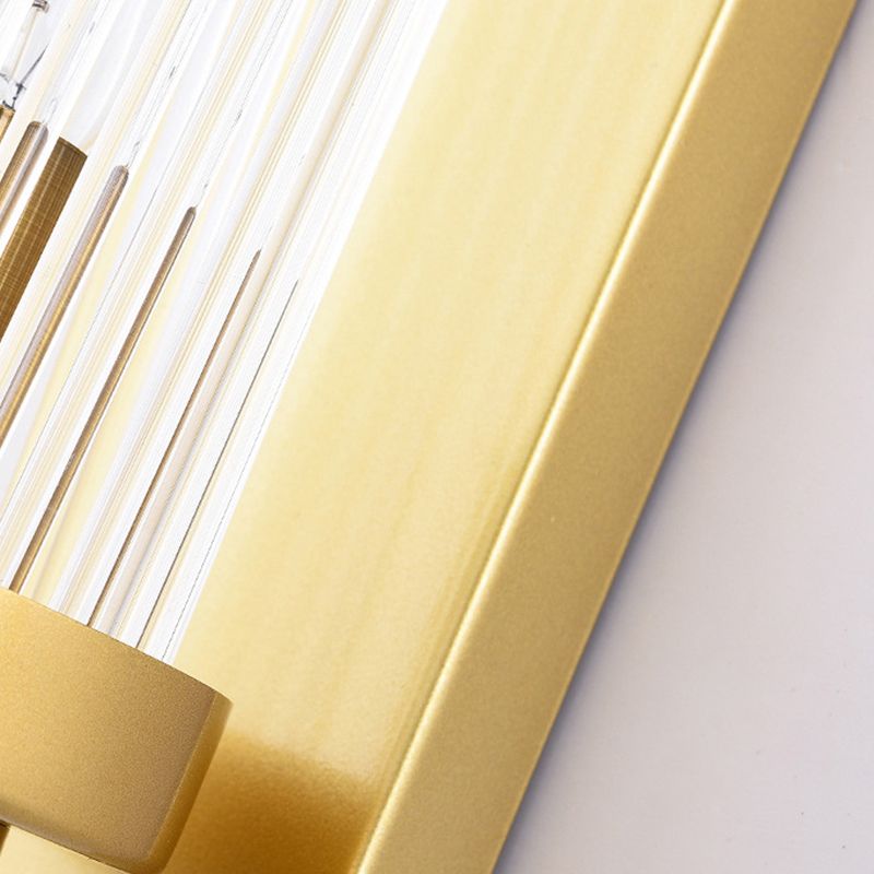 Postmodern Glass Wall Light Cylinder Gold 20" High Wall Sconce for Living Room