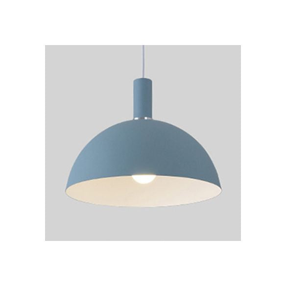 Soggiorno a cupola sospensione lume in alluminio 1 lampadina lampada a sospensione color caramella in blu/verde/giallo/rosa