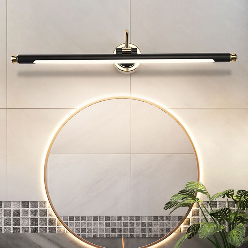 Adjustable Tube Metal Picture Light Vintage Bath Vanity Lighting Fixture in Gold and Black